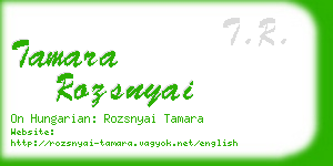 tamara rozsnyai business card